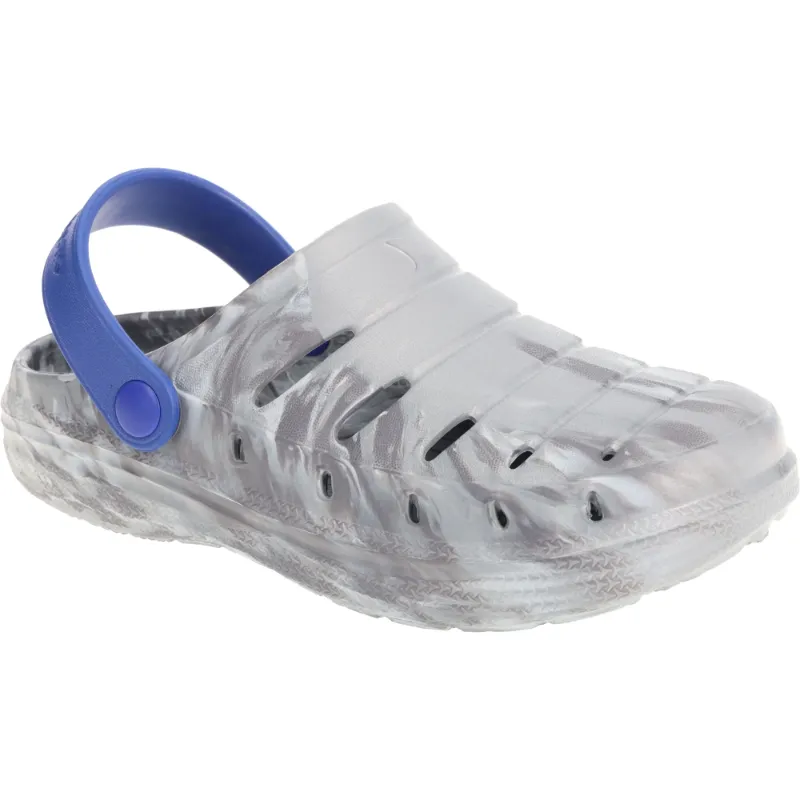 Photo 1 of RUGGED SHARK Molded Clog for Boys, Lightweight EVA Clog with Swivel Ankle Strap, Grey/Multi, Size Youth 3