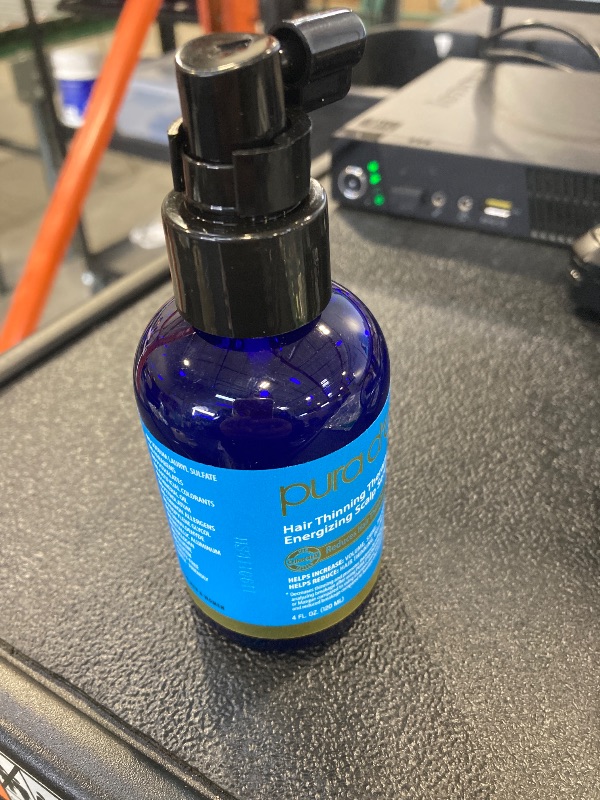 Photo 1 of PURA D'OR Hair Thinning Therapy Energizing Scalp Serum Revitalizer (4oz) with Argan Oil, Biotin, Caffeine, Stem Cell, Catalase & DHT Blockers, All Hair Types, Men & Women (Packaging may vary)
