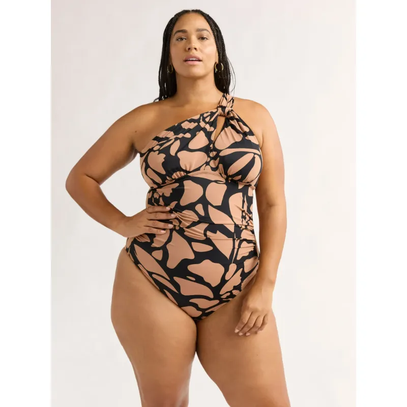 Photo 1 of Sofia by Sofia Vergara Women's and Women's Plus One Shoulder Keyhole One Piece Swimsuit, Size 1X (16W - 18W)