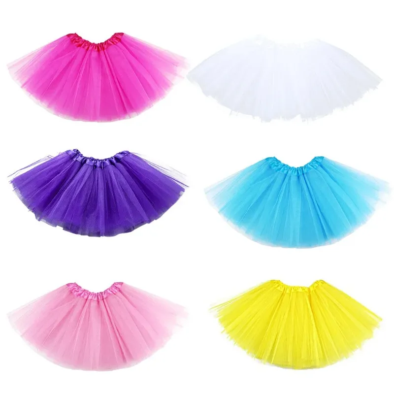 Photo 1 of 6PCS Girl Ballet Tutu Skirt Chiffon Ballet Dance Practice Wrap Skirt for Kids (Pink + Yellow + White