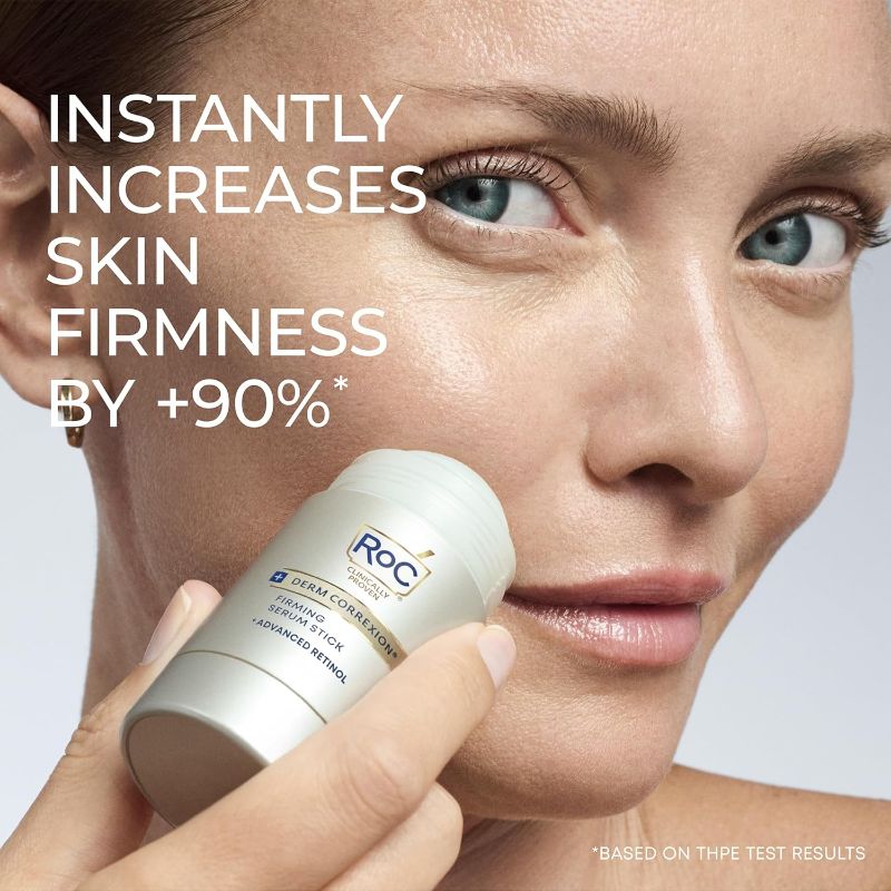 Photo 1 of RoC Derm Correxion Advanced Retinol Firming Serum Stick with Antioxidants to Visibly Tighten and Firm Wrinkles and Laugh Lines, 1.0 oz with Retinol Eye Cream Packette