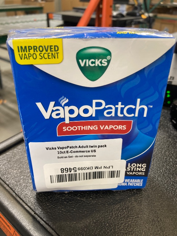 Photo 1 of Vicks VapoPatch, Wearable Mess-Free Aroma Patch, Soothing & Comforting Non-Medicated Vicks Vapors, For Adults & Children Ages 6+, 5ct (2 pack)