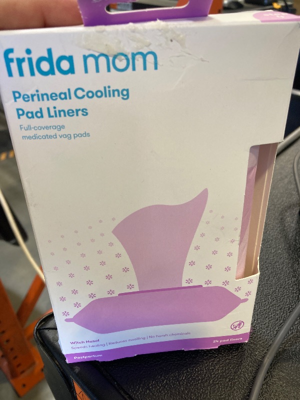 Photo 1 of Frida Mom Witch Hazel Perineal Cooling Pad Liners for Postpartum Care, Hospital Bag Essentials for Pain Relief After Birth, Full-Length Medicated Cooling Pad Liners (24ct)