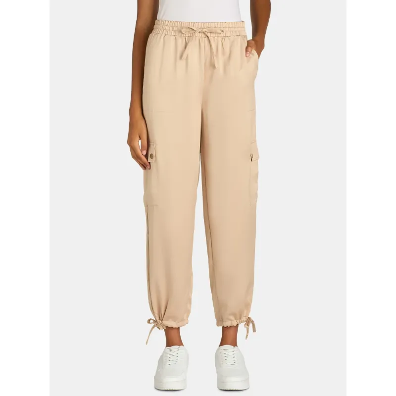 Photo 1 of Time and Tru Women's Satin Jogger Mid Rise Pants, 27" Inseam, Size M