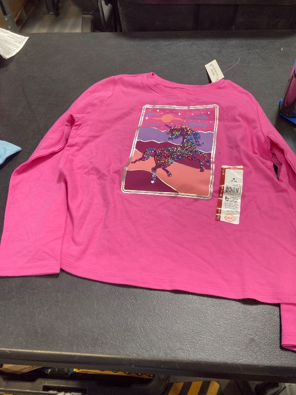 Photo 1 of Wonder Nation Girls Long Sleeve Embellished T-Shirt Size 7-8