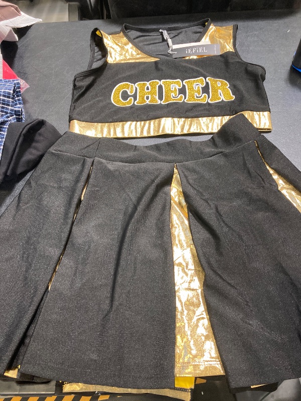 Photo 1 of Kids Girls 2PCS Cheerleading Uniform Cosplay Costume Sleeveless Crop Tops with Skirt Cheer Leader Outfits Size 15-16