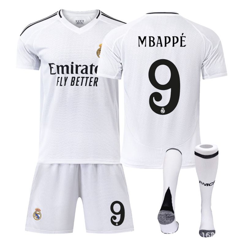 Photo 1 of Season Soccer Jerseys for Kids Boys & Girls Number # 9 Mbappe Printed Jersey Soccer Youth Practice Outfits Football Training Uniforms Size 24 2 pcs set