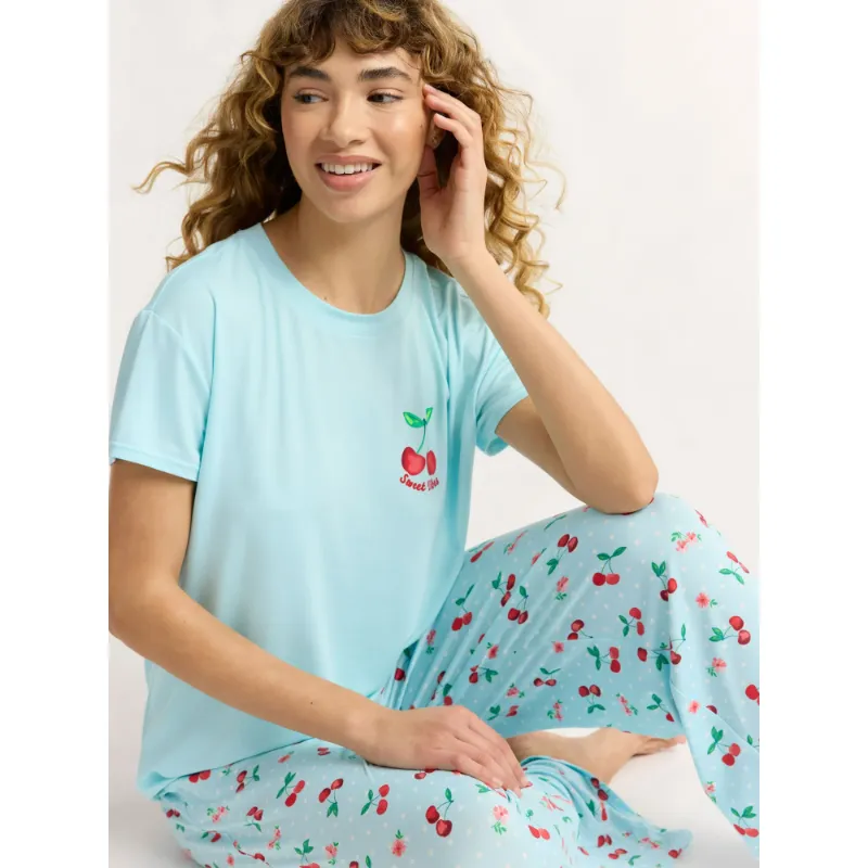 Photo 1 of Joyspun Women's Sleep Tee and Pants Pajama Set, 2-Piece, Size