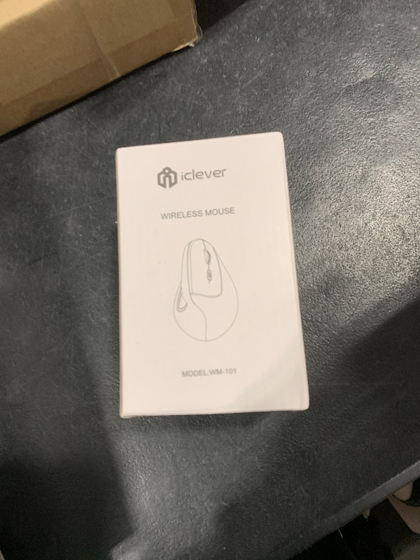 Photo 1 of iClever Ergonomic Mouse, WM101 Wireless Vertical Mouse 6 Buttons with Adjustable DPI 1000/1600/2000/2400 Comfortable 2.4G Optical Ergo Mouse for Laptop, Computer, Desktop, Windows, Mac OS, Gray Black