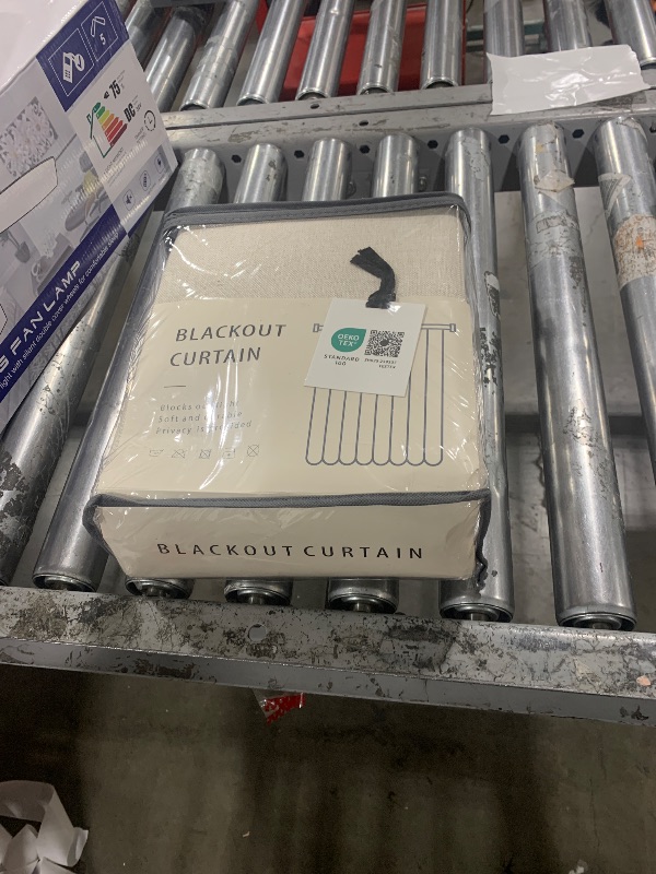 Photo 1 of 100% Blackout Shield Linen Blackout Curtains for Bedroom 96 Inches Long, Back Tab/Rod Pocket Living Room Drapes, Thermal Insulated Blackout Curtains 2 Panels Set, 50" W x 96" L,Cream