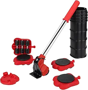 Photo 1 of Heavy Duty Furniture Lifter 4 Appliance Roller Sliders Load Capacity Wheels + Adjustable Height Lifting Tool Lever Suitable for Safe and Easy Moving of Couches Sofas Refrigerators + More