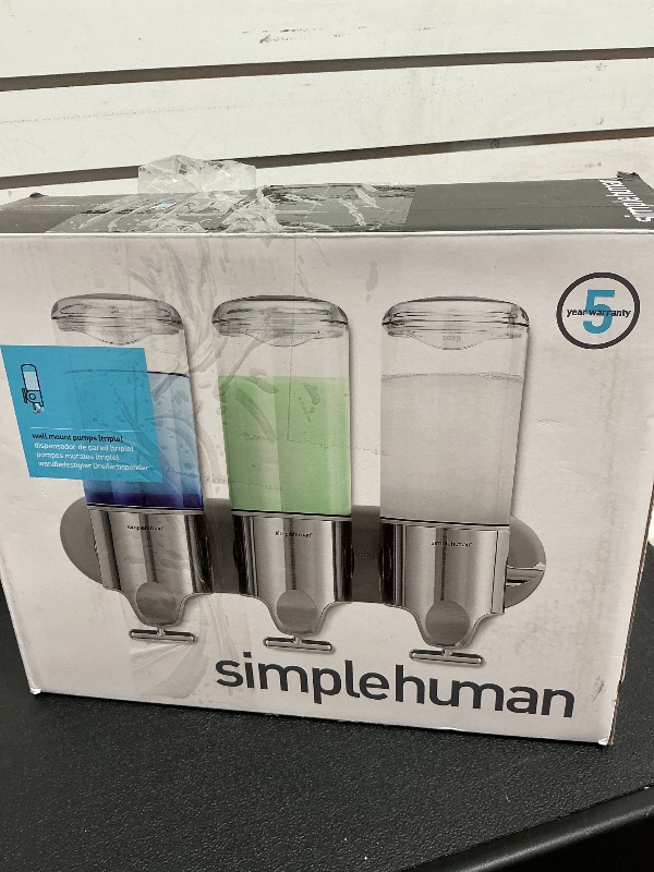 Photo 1 of simplehuman Triple Wall Mount Shower Pump, 3 x 15 fl. oz. Shampoo and Soap Dispensers, Stainless Steel1027887097
LPNPMDJ5153414
