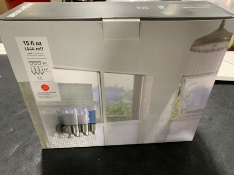 Photo 1 of simplehuman Triple Wall Mount Shower Pump, 3 x 15 fl. oz. Shampoo and Soap Dispensers, Stainless Steel1027887097
LPNPMDJ5153414
