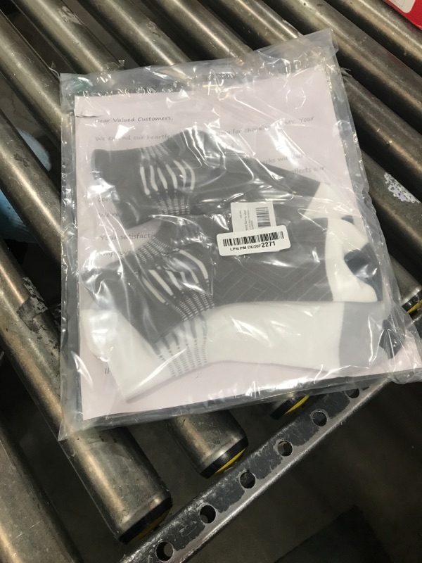 Photo 1 of IRAMY Compression Ankle Support Running Socks Women Coolmax Wicking 3 Pairs Quarter Athletic Cushioned Plantar Fasciitis Socks