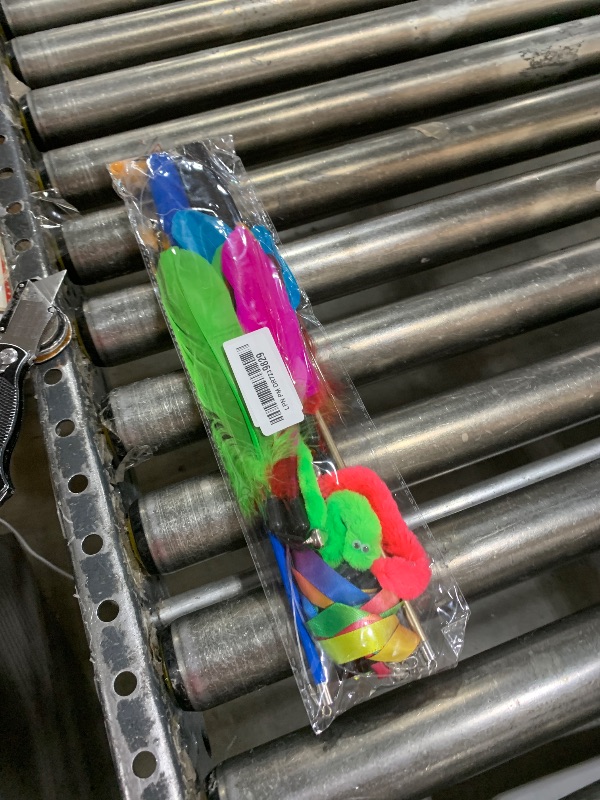 Photo 1 of 12PCS Interactive Kitten Toys, Retractable Indoor Cat Wand Toys with Replacement Teaser, Rainbow Ribbon and Make Exercise by Sunshinetop