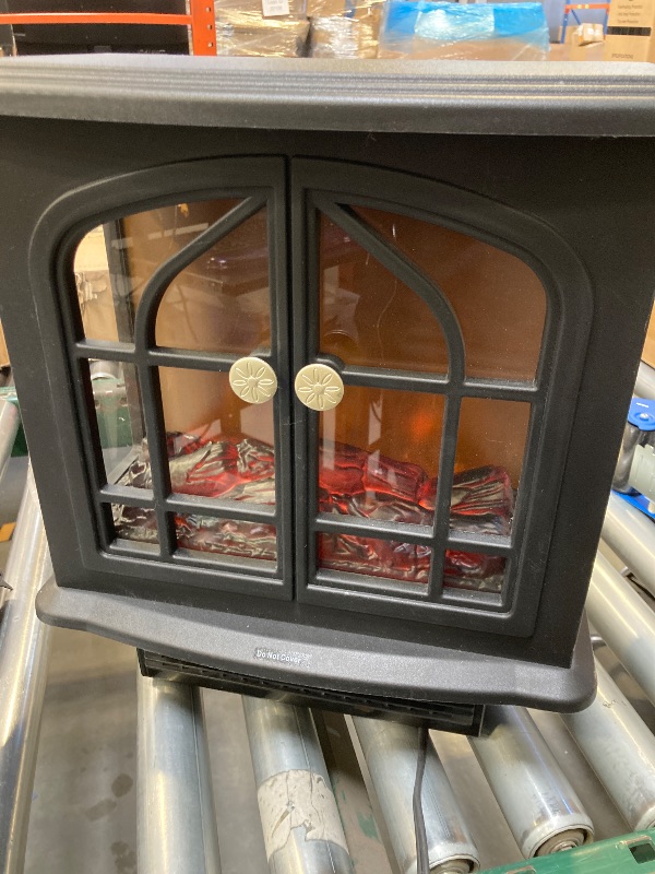 Photo 1 of Electric Fireplace Heater, Infrared Space Heater with 3s Fast Heating, 1500W 750W 2 Modes, 3D Flame Effect, Overheat Protection, Upgraded 3 Sides Wider View, Quiet Freestanding Stove