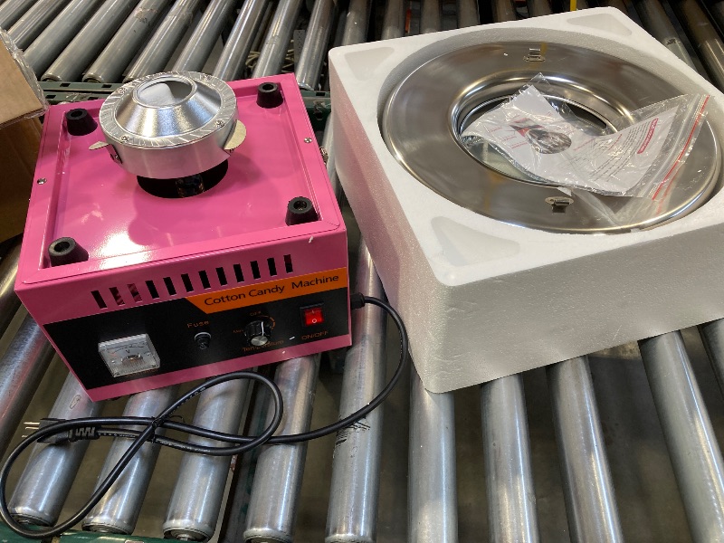 Photo 1 of Cotton Candy Machine Commercial, 1000W Electric Cotton Candy Maker Machine, Candy Floss Machine with Stainless Steel Bowl and Sugar Scoop for Kids Birthday, Family Party Pink
