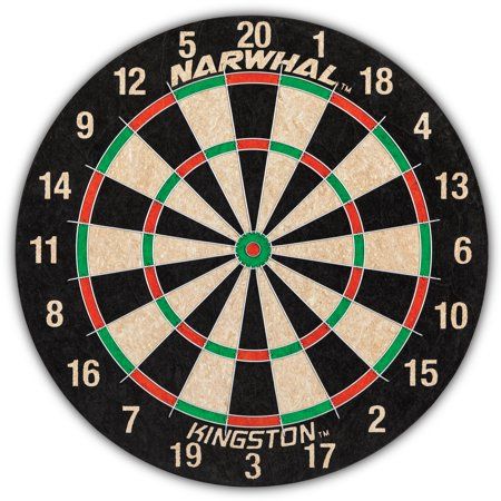 Photo 1 of Narwhal Kingston Official Size Bristle Dartboard with 6 Steel Tip Darts