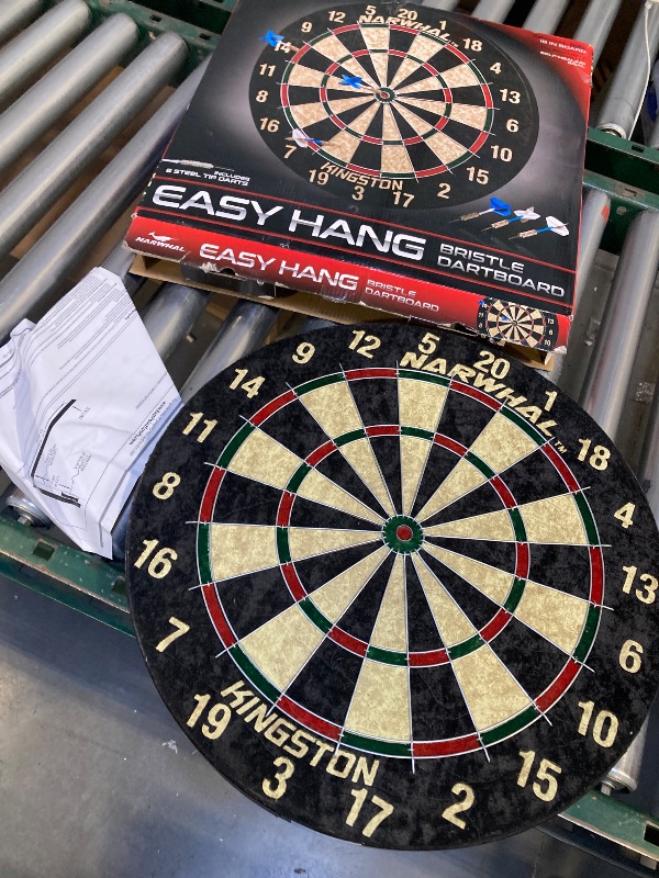 Photo 1 of Narwhal Kingston Official Size Bristle Dartboard with 6 Steel Tip Darts