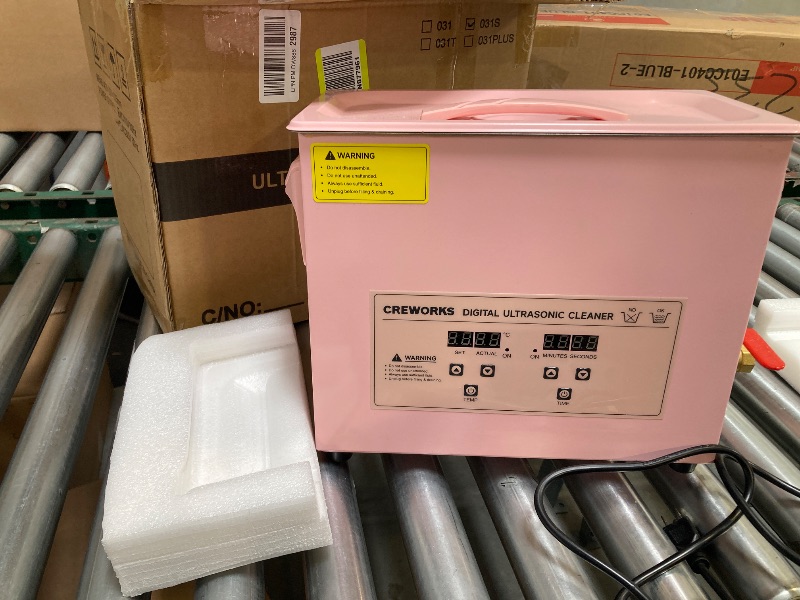 Photo 1 of CREWORKS 6L Ultrasonic Cleaner, 1.6 gal Ultrasonic Jewelry Cleaner with Digital Timer and Heater, 180W Stainless Steel Sonic Cavitation Machine for Cleaning Tool Watch Glasses Retainer Denture, Pink