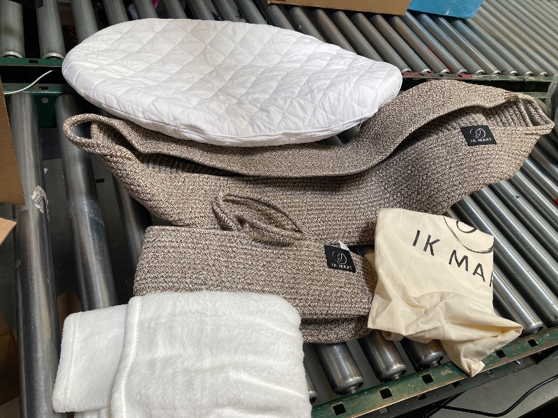 Photo 1 of Baby Changing Basket - 100% Cotton Rope Woven Diaper Basket with Thick Foam Pad & Removable Cotton Mattress Cover - Boho Nursery Decor