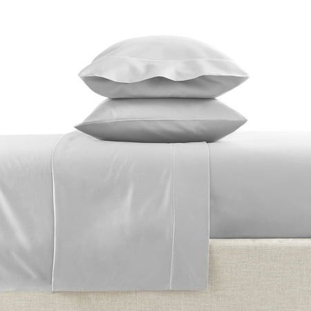 Photo 1 of  Hotel Style 4-Piece 600 Thread Count Grey Egyptian Cotton Bed Sheet Set Queen - Deep Pocket 