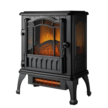 Photo 1 of  Mainstays 2-Setting 3D Electric Stove Heater with Life-like Flame Black 