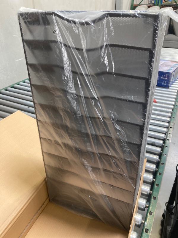 Photo 2 of Wall File Organizer, 10 Pockets Mesh Hanging File Organizer, Wall Mount File Holder With Hooks, Wall Organizer Magazine Rack for Office Supplies, Black 