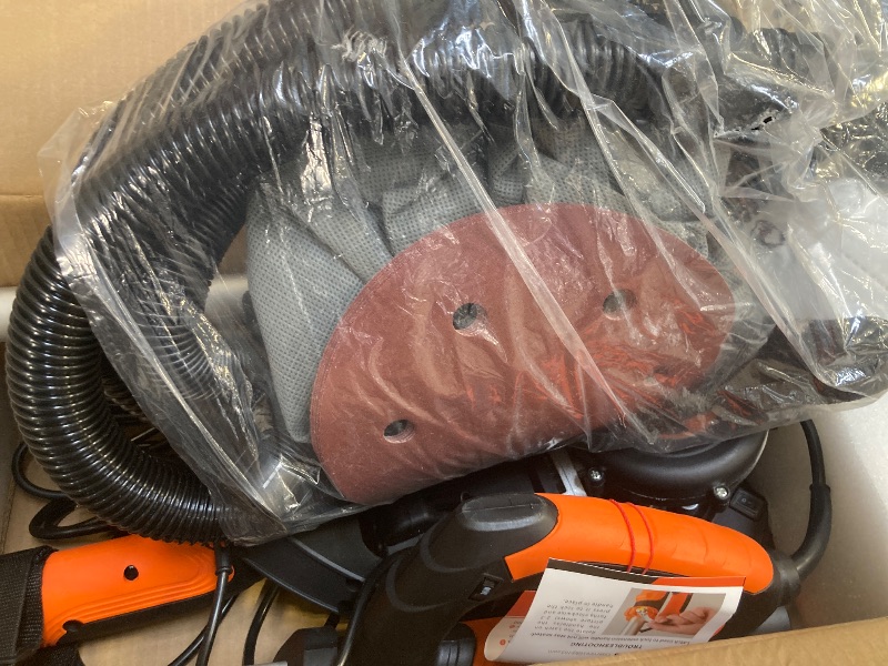 Photo 1 of Drywall Sander, Electric Sander for Drywall with Vacuum, 7 Variable Speed 900-1800RPM, 95.5% Dust Removal for Ceiling Sanding, 14ft Dust Hose, 26ft Power Cable, Storage Bag and LED Light