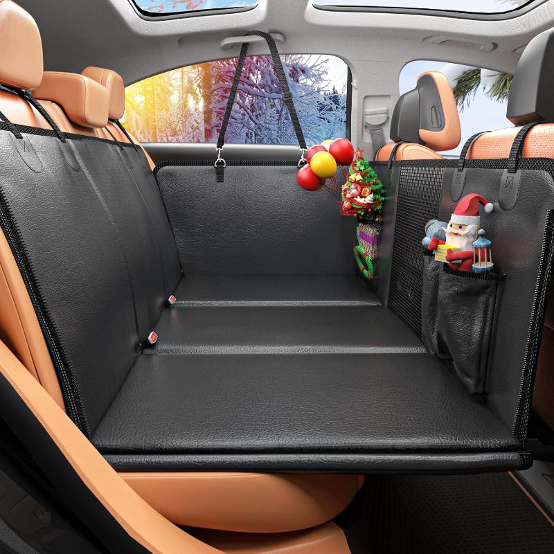 Photo 1 of  Back Seat Extender for Dogs, PU Leather Dog Car Seat Cover for Back Seat with Hard Bottom, 100% Waterproof, Scratch Proof and Anti Slip Dog Hammock for Cars and SUVs, Holds 400 lbs 
