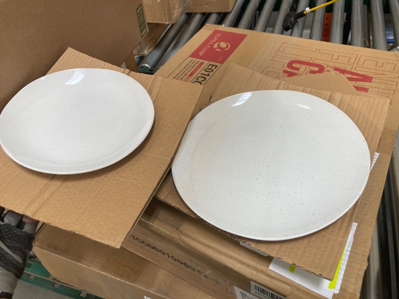 Photo 1 of ALOFMO Ceramic Dinnerware Sets Service for 4, 12 Pieces Stoneware Plates and Bowls Sets, Dishwasher&Microwave Safe, Beige