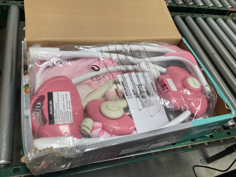 Photo 1 of Baby Swings for Infants, Powered by Power Cord (Included) and Batteries for Indoor/Outdoor Use, Easy-Fold Infant Swing, Electric Baby Swing for 0-9 Months 6-25 lbs