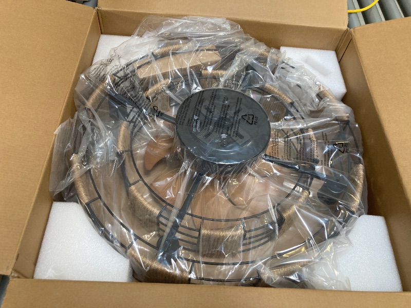 Photo 1 of Orison 22" Caged Low Profile Ceiling Fan With Light, Remote, and App Control - Flush Mount, 7 Blades, 6 Speeds, 4 Bulbs