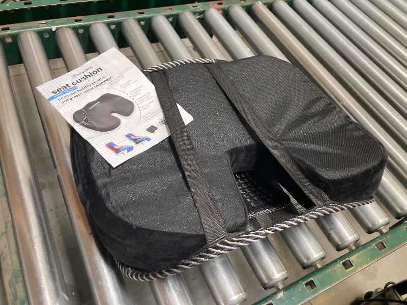 Photo 1 of  Mesh Back Lumbar Support and Gel Enhanced Seat Cushion Combo for Car, Office Chair - Breathable, Adjustable Back Support with Cooling Gel Cushion for Posture Correction. 