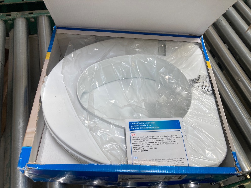 Photo 1 of Drive Medical 770-626 AquaSense Raised Toilet Seat with Lid, Standard Seat, White