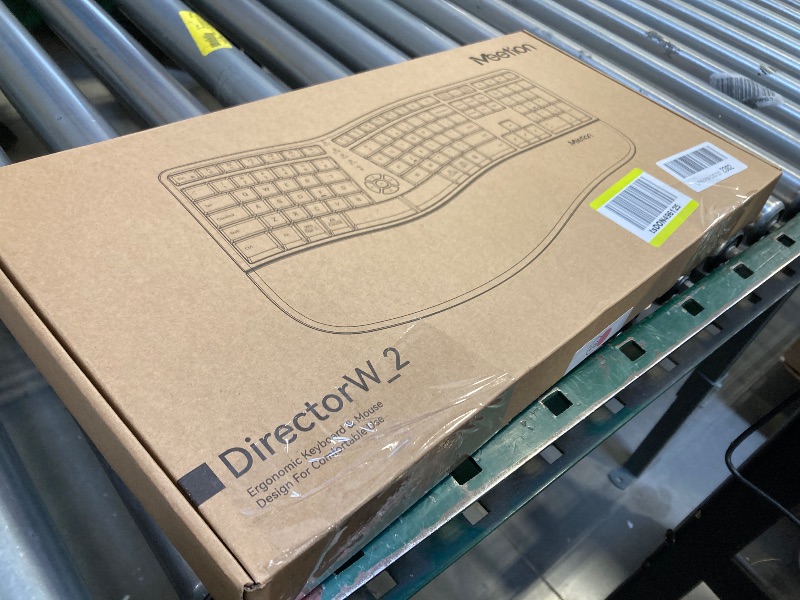 Photo 1 of MEETION New Ergonomic Keyboard, Bluetooth Wireless Split Keyboard with Cushioned Wrist, Palm Rest, Curved, Natural Typing Full Size Rechargeable Keyboard with USB-C Adapter Pink