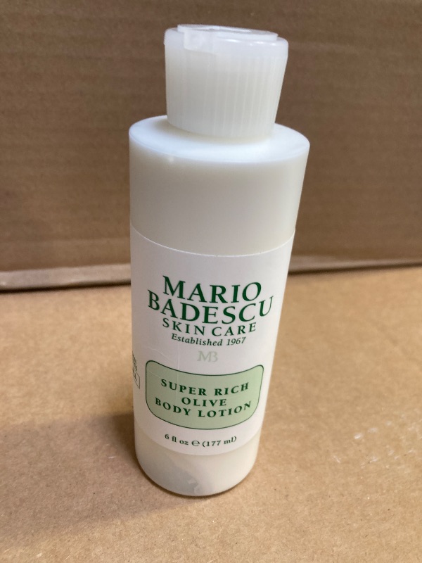 Photo 1 of Mario Badescu Super Rich Olive Body Lotion for Dry Skin, Non-Greasy and Creamy Moisturizer Infused with Olive Oil, Ideal for All Skin Types, 6 Fl Oz