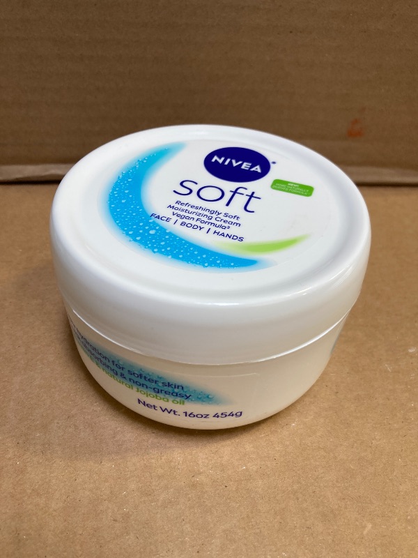 Photo 1 of NIVEA Soft Refreshingly Soft Moisturizing Cream, Lightweight Body Moisturizer for Face, Body and Hands, Body Cream Enriched with Jojoba Oil and Vitamin E, 16 Oz Jar