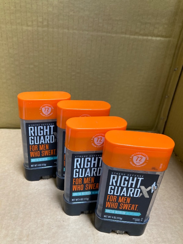Photo 1 of Right Guard Xtreme Defense Antiperspirant & Deodorant Gel | 5-in-1 Protection For Men | Blocks Sweat 2X Longer | 72-Hour Odor Control | Arctic Refresh Scent, 4 oz. (4 count)