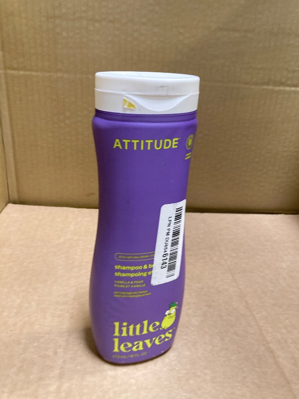 Photo 1 of ATTITUDE Shampoo and Body Wash for Kids, EWG Verified Hair and Body Cleanser, Dermatologically Tested Soap, Plant and Mineral Based Bath Products, Vegan, Vanilla & Pear, 16 Fl Oz