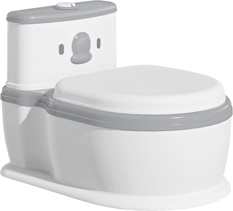 Photo 1 of UNCLE WU Infant Potty Training Toilet for Toddlers - Includes Detachable Seat and Cheering Sounds, Kids Potty?Toilet Seat for Ages 18 Months and Up (Gray White)