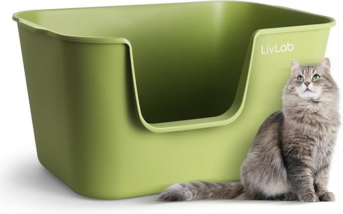 Photo 1 of Extra Large ter Box 25" Lx16 Wx13 H - Open Top High Sided Cat Litter Pan,XL cat Litter Box for Big Cats,high Wall Jumbo Litter Box,Anti-Splashing Multi Kitty Cat Litter Box(Green)