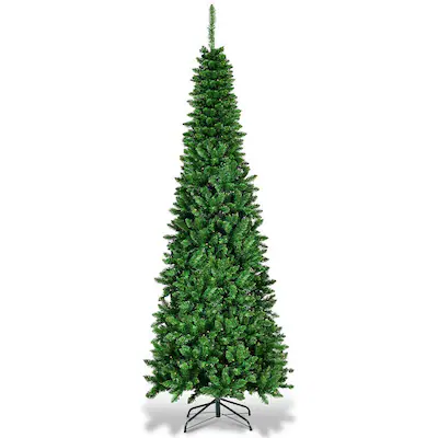 Photo 1 of  6.5ft Pre-Let Pencil Christmas Tree with Remote Control Premium Hinged Artificial Tree