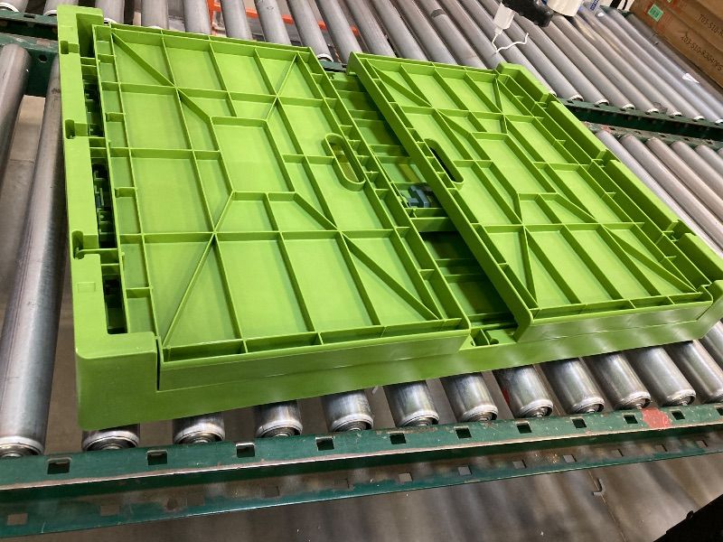 Photo 1 of LivLab Stackable Utility Crates - Collapsible Plastic Storage Bins, 50 Gal, 30 "L X 24" W X 16" H Trunk Car Organizer, Dorm Room Essentials,Folding Storage Container Box,Lidded Storage Bins,Green