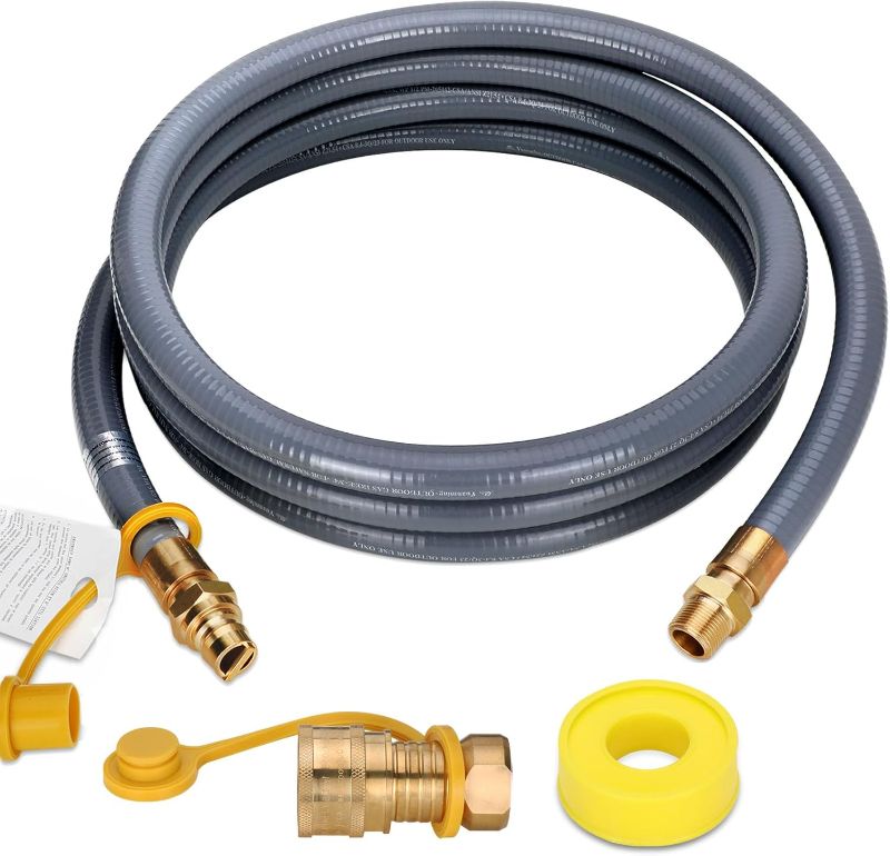 Photo 1 of 3/4" Natural Gas Hose for Generator, 15FT 3/4" ID Natural Gas Hose with Quick Connect for NG/LP Propane Appliances, Grill,Patio Heaters,Generators, Indoors & Outdoors CSA Certified