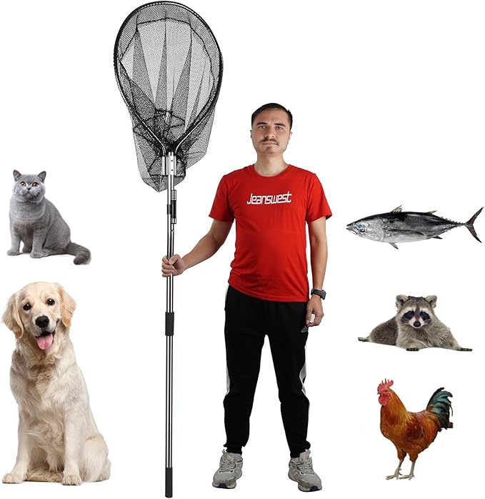 Photo 1 of Animal Catch Net Dog Catcher Pole Large Size Chicken Catching Net for Rooster, Turkey, Duck, Raccoon, Cat, Dog, Fishing Net with Telescoping Pole 43-78", 20" Net Opening, 24" Net Depth ?