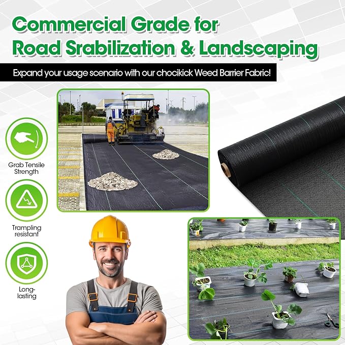 Photo 1 of Driveway Fabric, 13x150 ft Landscape Fabric Commercial Weed Barrier Fabric, Road Fabric Heavy Duty 3.5OZ French Drain Fabric for Erosion Control,Landscape Fabric,Weed Barrier,Construction Projects