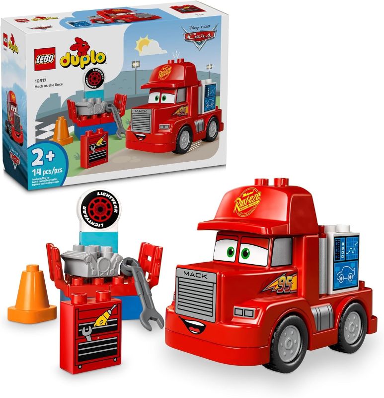 Photo 1 of  LEGO Disney Pixar Mack at The Race Cars Toys - Pixar Cars Birthday Gift for Toddlers, Preschool, Boys & Girls, Ages 2+ - Educational Building Toys Set - 10417 
