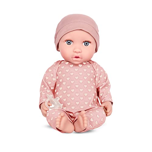 Photo 1 of Babi by Battat 14-inch Newborn Baby Doll Gray-Blue Eyes & Medium-Light Skin Tone Soft Body & Removeable Outfit Pink Hat & Pacifier Accessories 2 Years +
