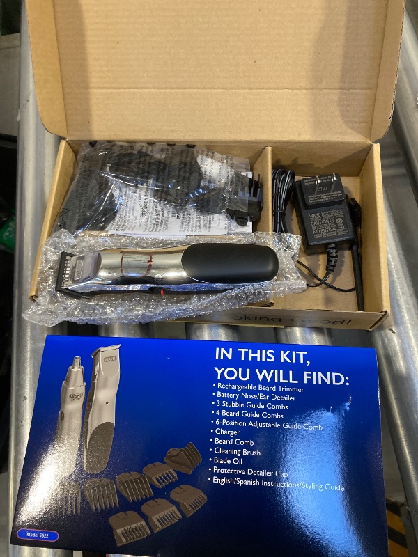 Photo 1 of  Wahl Groomsman Rechargeable Beard Trimmer kit for Mustaches, Nose Hair, and Light Detailing and Grooming with Bonus Wet/Dry Battery Nose Trimmer – Model 5622v 